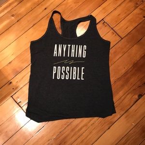 Gray workout Razorback tank